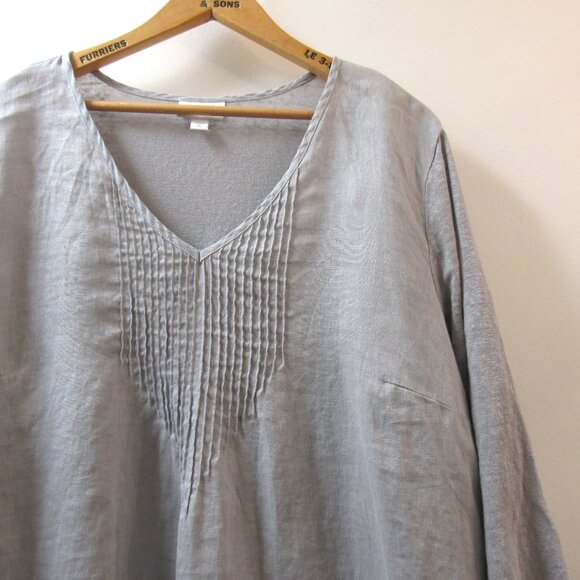 J.Jill Pure Linen Pintuck Tunic Top - Picture 2 of 3